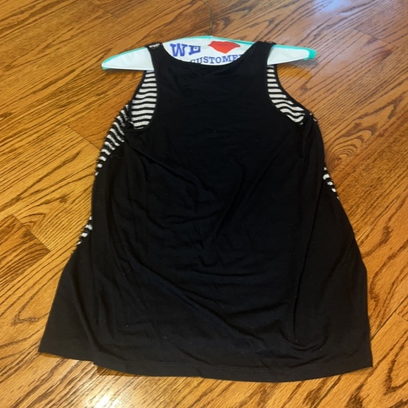 Joe Fresh Woman’s Black and White Striped Sparkle Sleeveless Top Size S - Picture 3 of 4